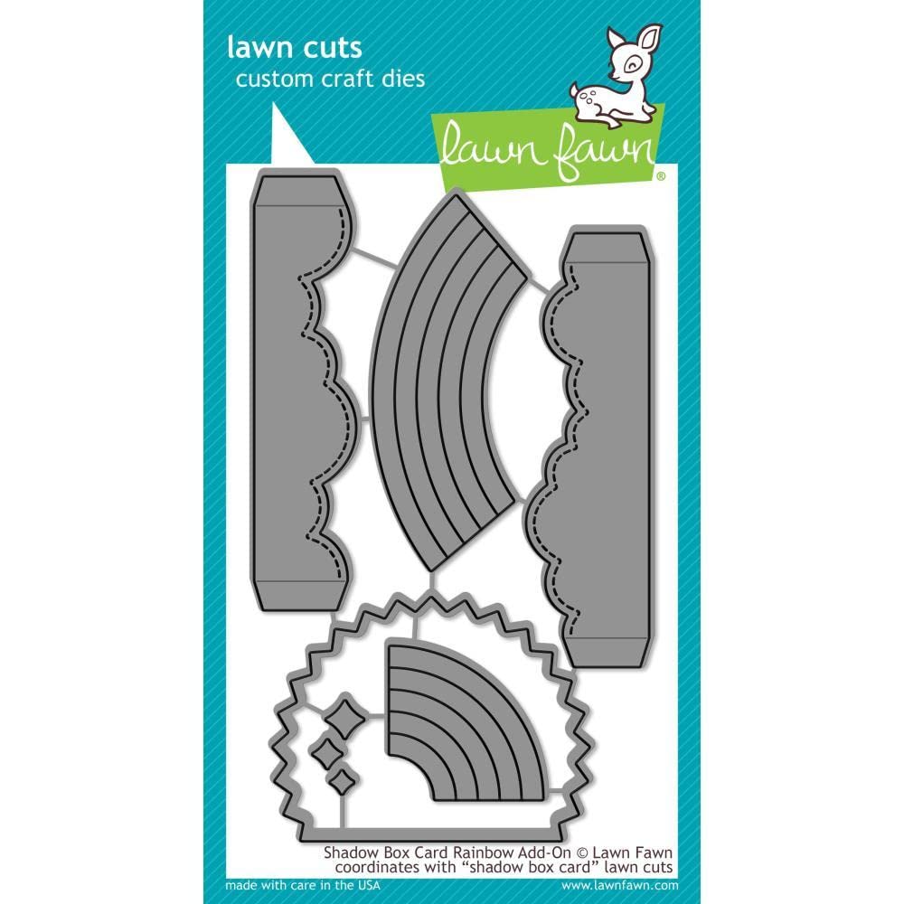 Lawn Fawn LF1974 Shadow Box Card Rainbow Add-On Custom Craft Dies - Perfect for DIY Scrapbooking, Card Making & Paper Crafts
