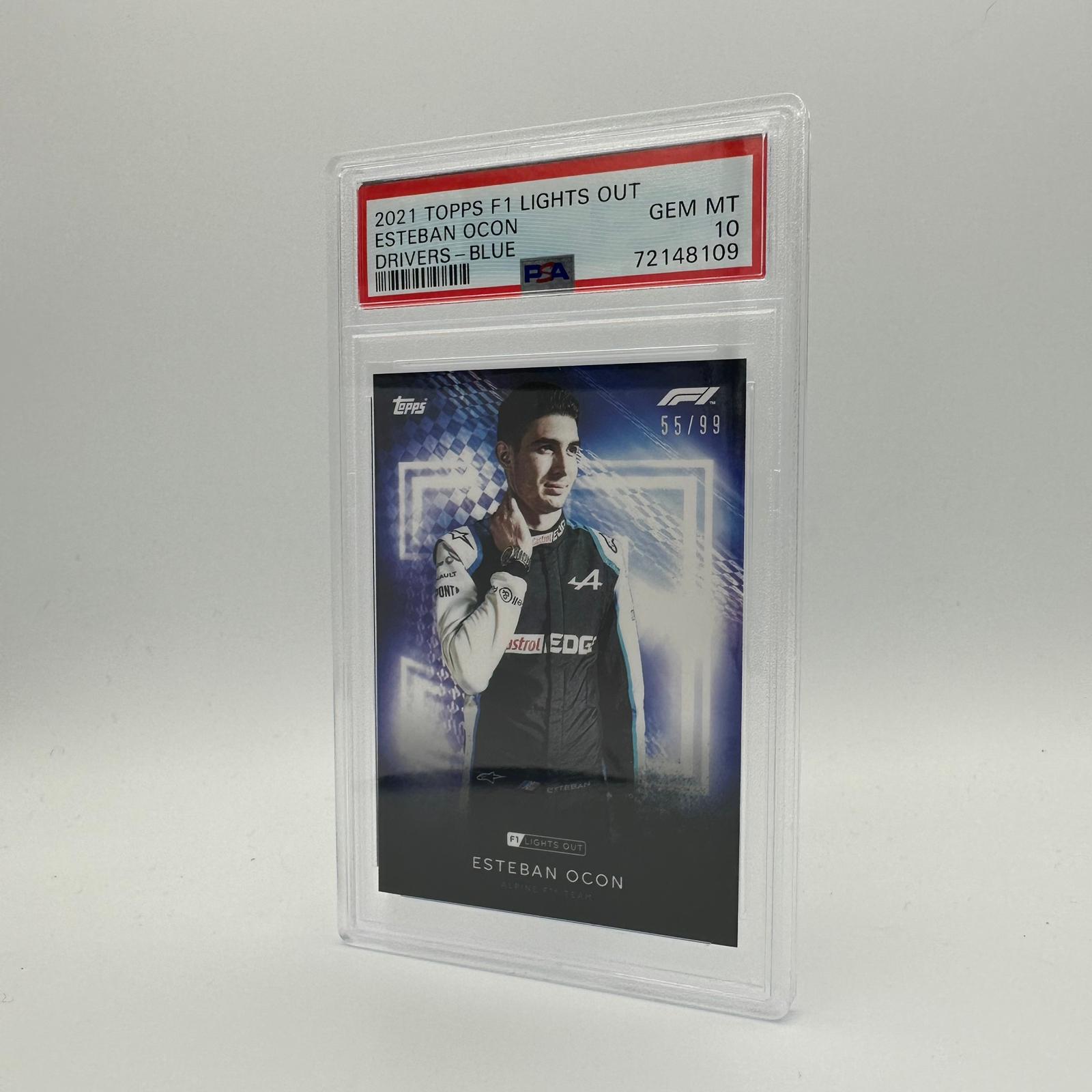 PSA 10 Graded 55/99 Esteban Ocon Formula 1 Driver Blue Parallel Card - Perfect for F1 Collectors and Racing Fans Display