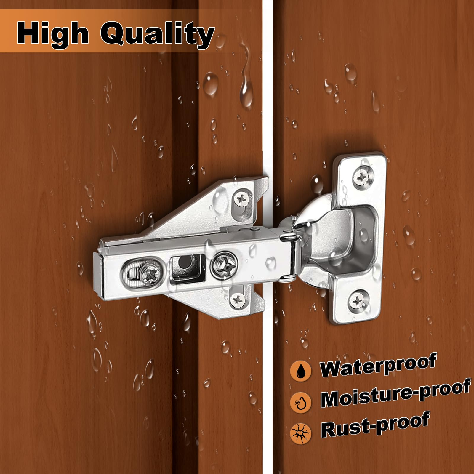 Probrico 25 Pairs (50 Pack) Soft Close Cabinet Hinges - Satin Nickel Face Frame Mount Concealed Hinges for Kitchen Cupboards | Includes Mounting Screws | Perfect for Cabinet Door Repair & Kitchen Renovation
