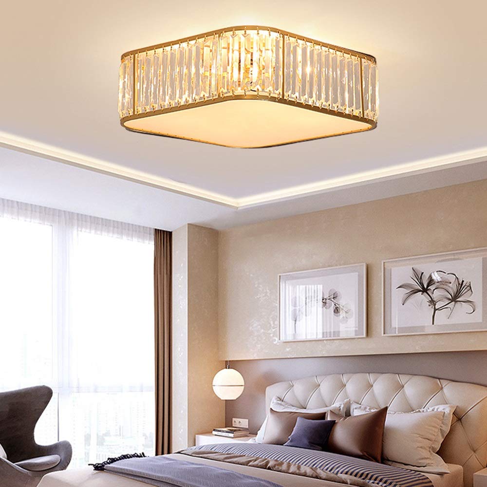 YANG1MN Gold & Black Postmodern Minimalist Chandelier - Crystal Duplex Large Lamp for Living Room, Bedroom, Dining Room - European Luxury Lighting (Gold) | Perfect for Modern Home Decor & Luxury Interior Design