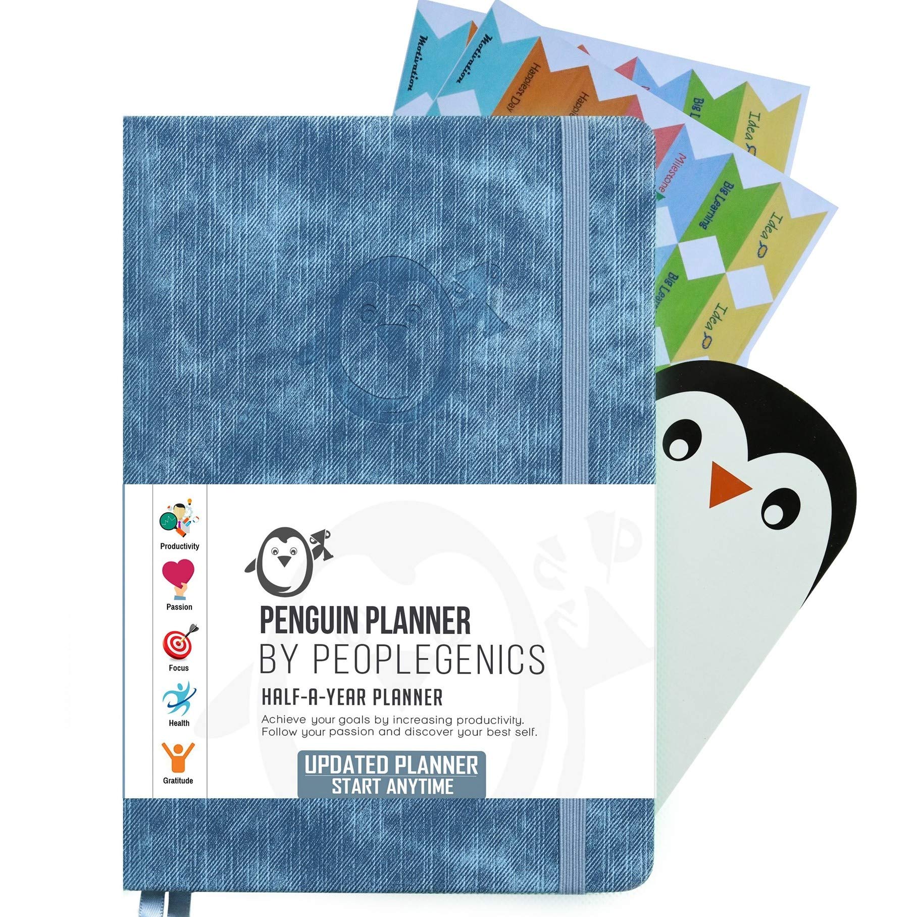Penguin Planner Undated Daily Planner - Productivity, Gratitude & Time Management Journal for Self-Care | Perfect for Work, School & Personal Goal Tracking