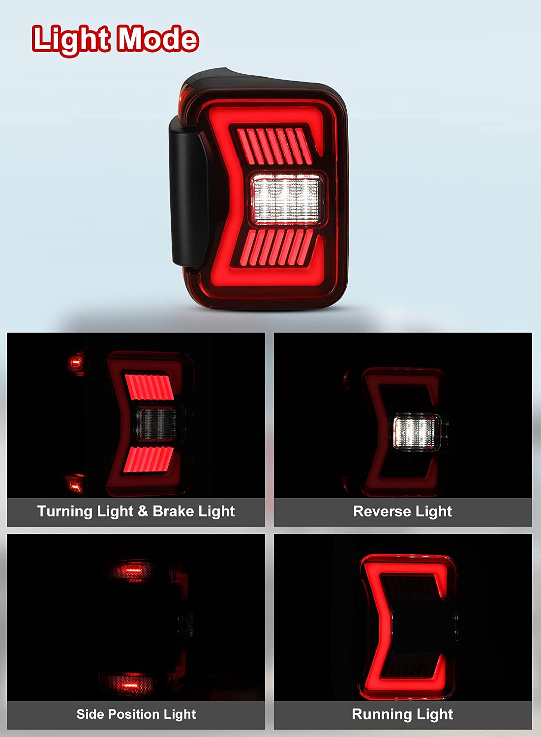 Nixon Offroad LED Tail Lights for 2019-2025 Jeep Gladiator JT - Full LED Sequential Taillights Assembly Pair with DRL, Turn Signals, Brake & Reverse Lights (Red Lens) - Upgrade for Off-Roading, Night Driving & Enhanced Visibility