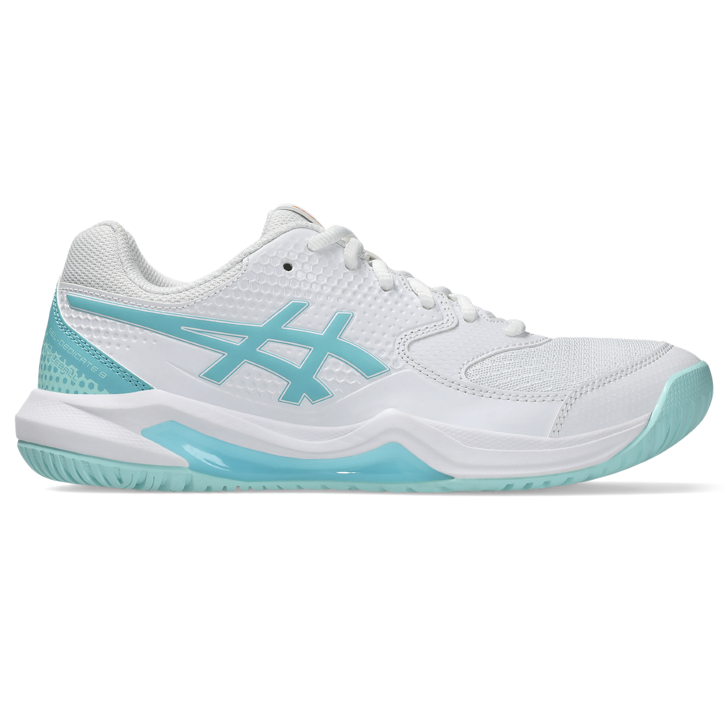 Women's Dedicate 8 Pickleball Shoes - White/Energy Aqua | Lightweight & Supportive Court Shoes for Pickleball & Tennis | Perfect for Competitive Play & Casual Wear
