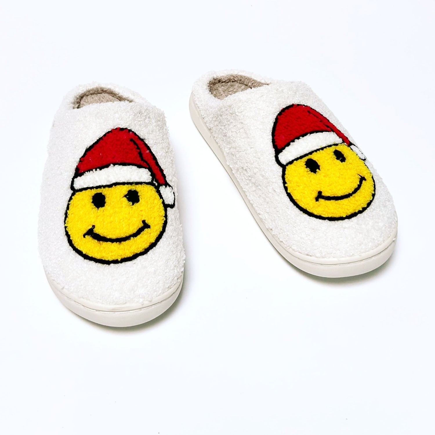 FLOOF Women's Cozy Santa Slippers - Soft White Christmas House Shoes for Women | Perfect for Holiday Parties, Gift Giving & Winter Home Comfort