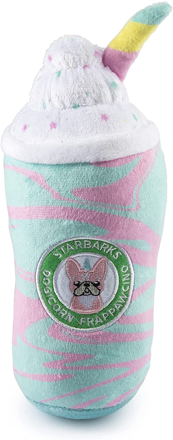 Starbarks Dogicorn Frapawccino Plush Dog Toy - Cute Unicorn Coffee Cup Chew Toy for Small & Medium Dogs - Perfect for Playtime, Training, and Cuddling
