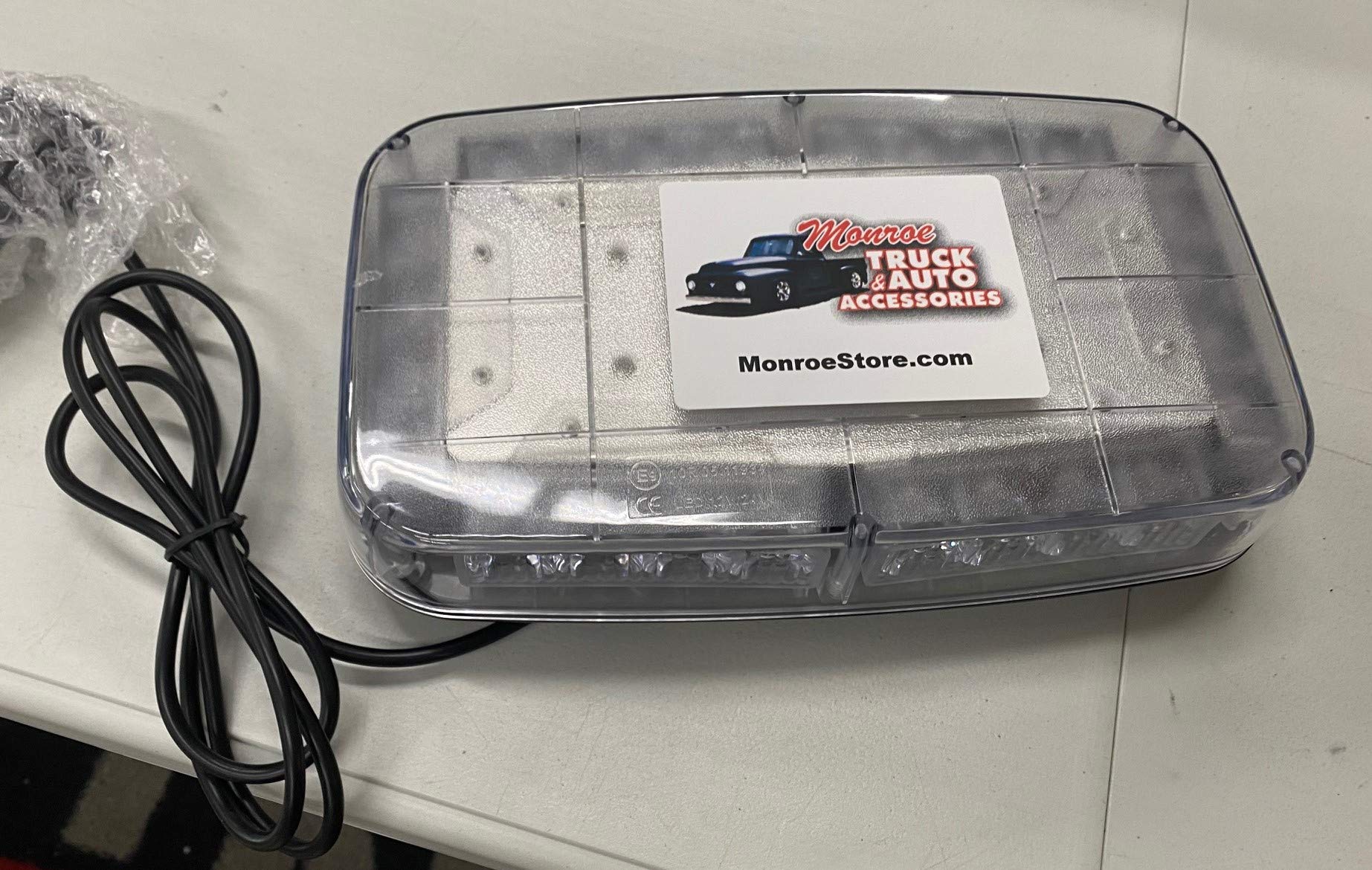 24 LED Amber Mini Light Bar Strobe Warning Light - Emergency Vehicle, Off-Road, Construction, Safety & Hazard Warning Use