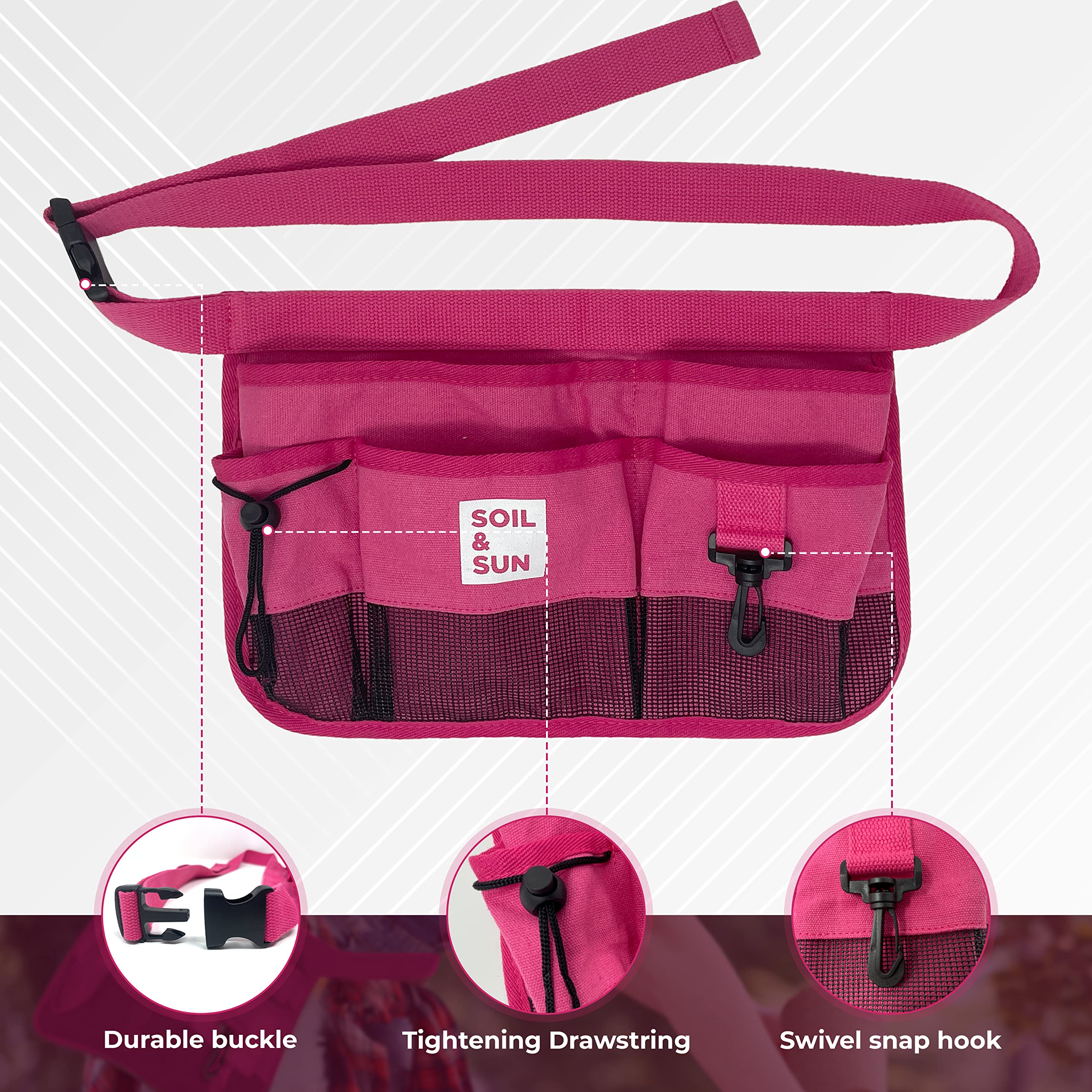 Women's Garden Tool Belt with Pockets - Heavy Duty Canvas Waist Apron for Gardening, Teaching & DIY Projects - Perfect for Outdoor Work, Classroom Organization & Home Improvement Tasks