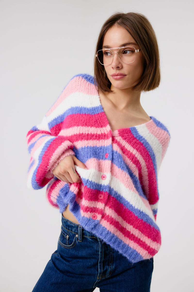 Dalva Women's Pink Cardigan Sweater - Soft Knit Open Front Long Sleeve Wrap Cover Up - Perfect for Office, Date Night & Fall Layering