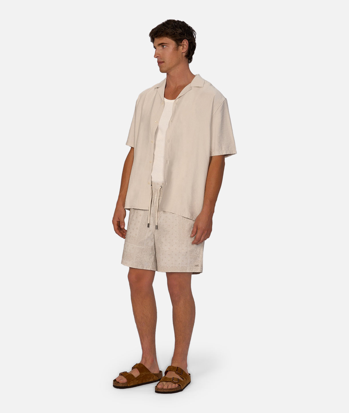 Winona Swim Shorts for Men - Quick-Dry Sand Wheat Color - Perfect for Beach, Pool, and Summer Vacations