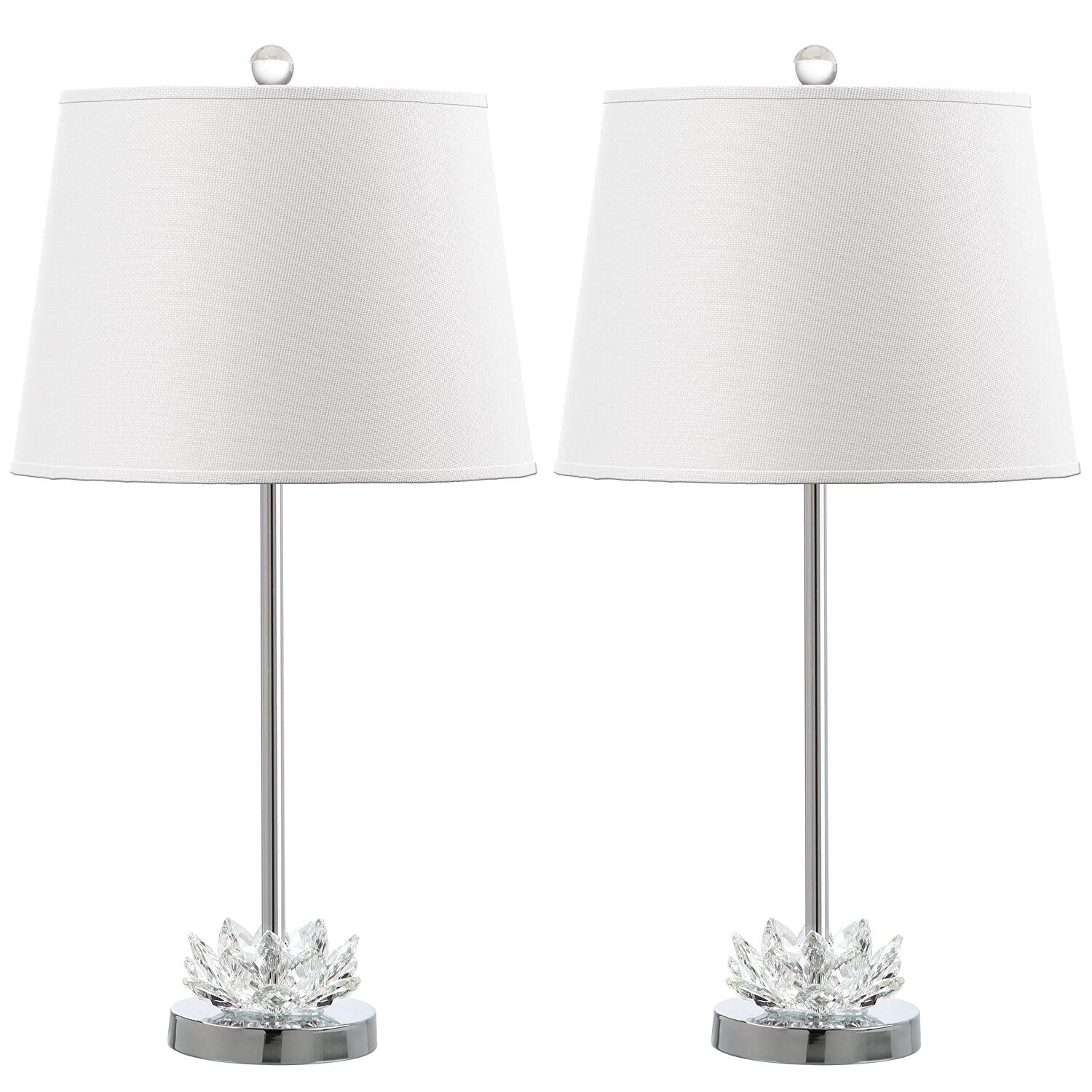 SAFAVIEH Beverly Modern Glam 23-inch Crystal Table Lamp Set of 2 with LED Bulbs - Elegant Lighting for Bedroom, Living Room & Home Office - Perfect for Nightstands, Desks and Ambient Decor