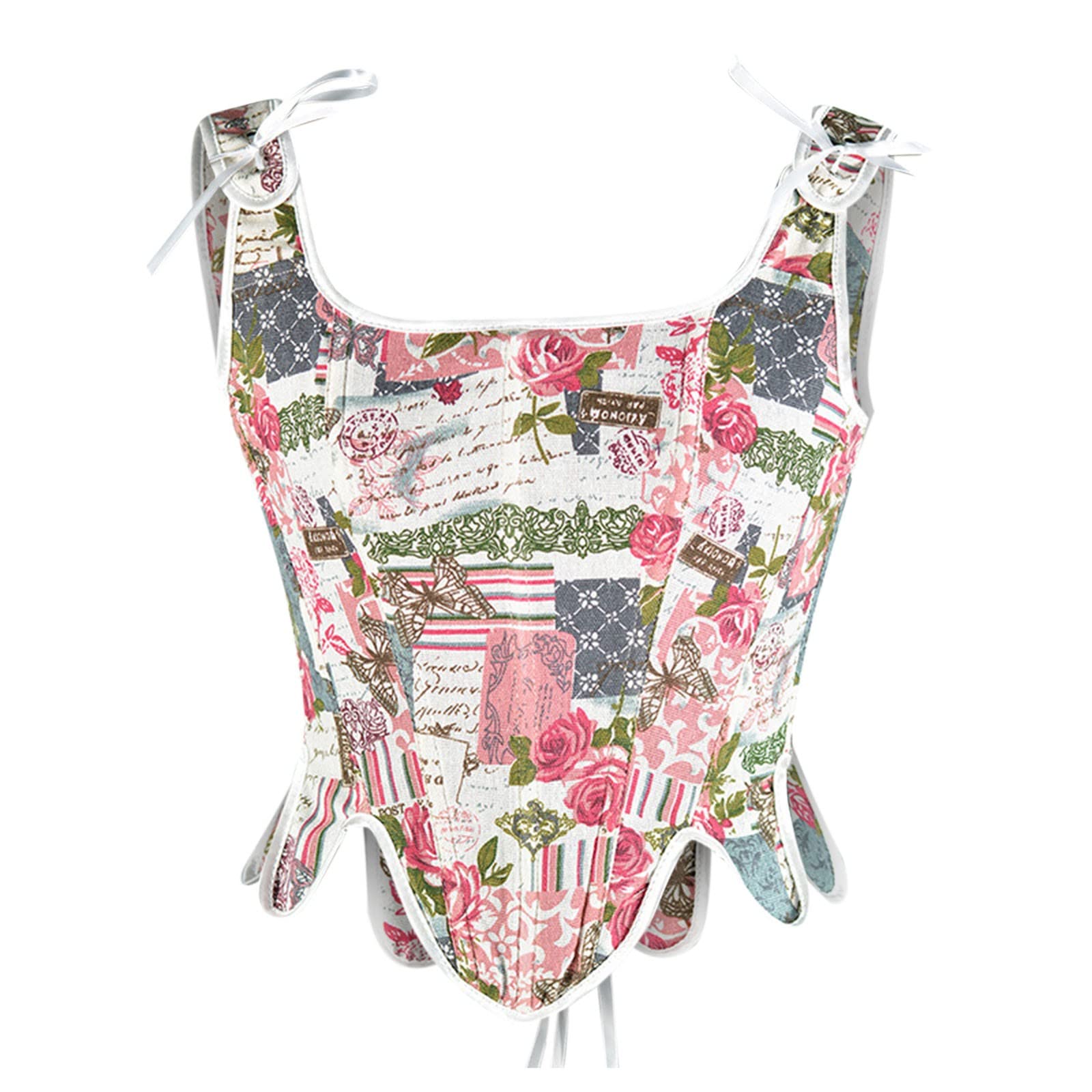 Vintage Corset Tops for Women - Slim Fit Fishbone Bustier Camisole Shirts, Sheer Waistcoat Vest for Summer | Perfect for Date Nights, Club Outfits and Layering Under Blazers