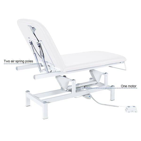 2-Section Adjustable Electric Beauty Bed & Massage Table with Dual Motors - White BA8231 | Perfect for Spa, Salon & Home Relaxation