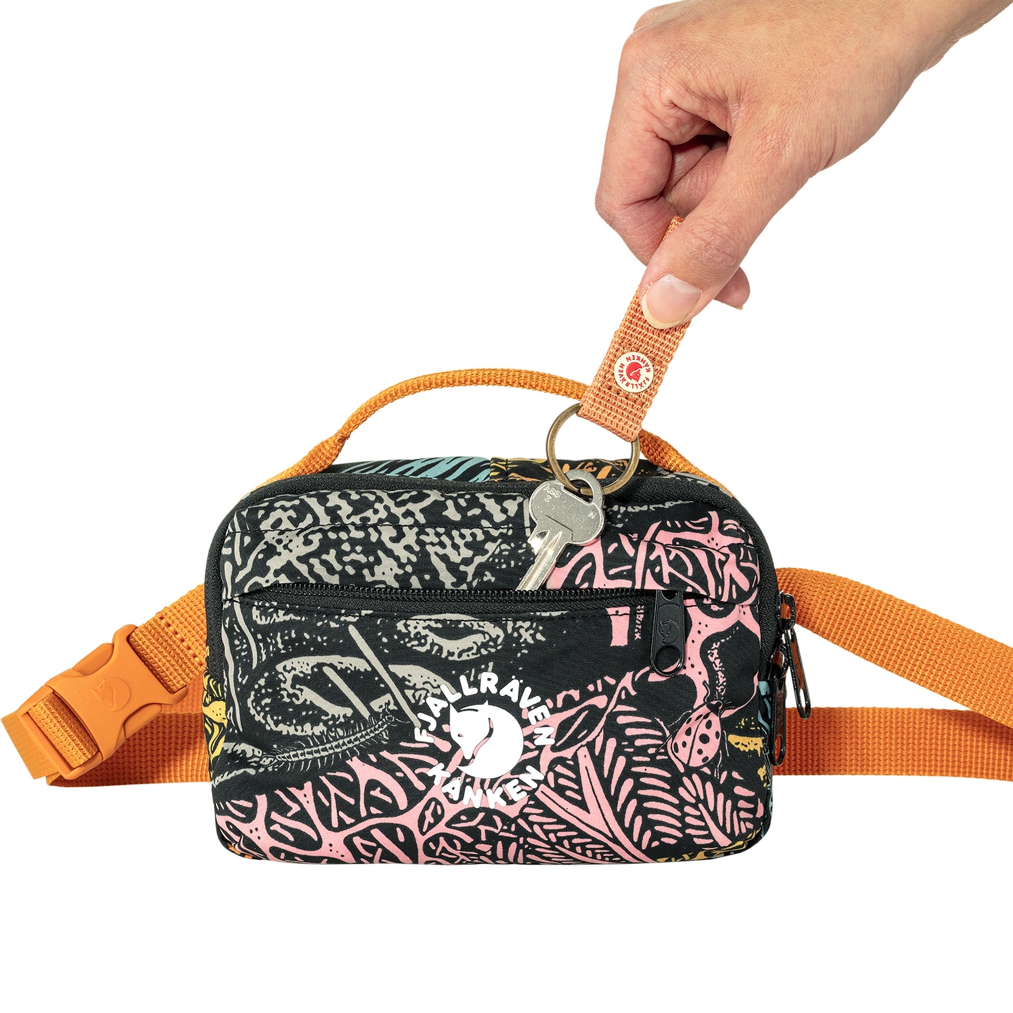 Fjallraven Kanken Art Hip Pack - Waterproof Waist Bag for Travel, Hiking & Daily Use - Woodlands Print - Compact & Lightweight Fanny Pack for Men & Women