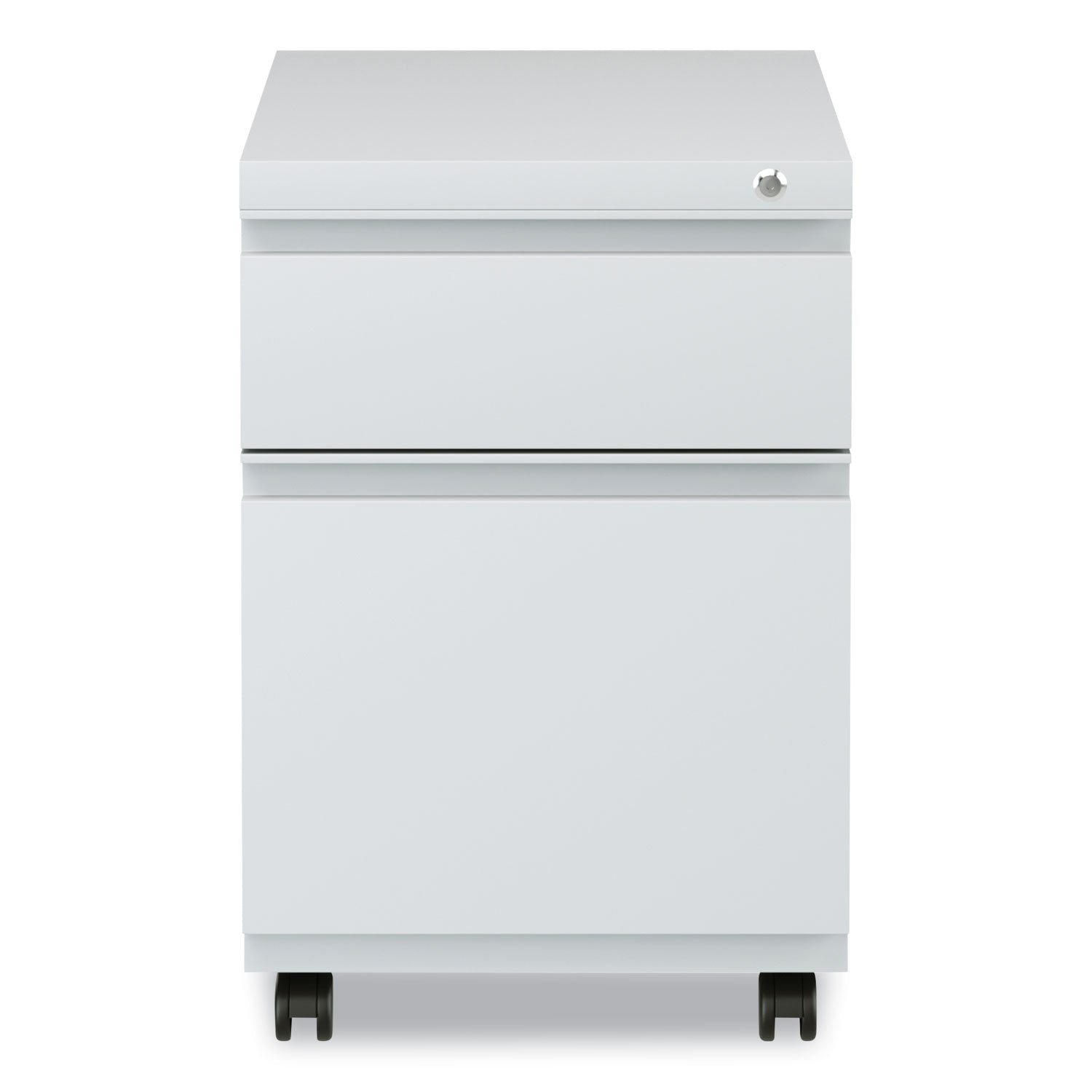 Alera® 2-Drawer File Pedestal with Full-Length Pull - Left or Right Opening - Legal/Letter Size - Light Gray (14.96