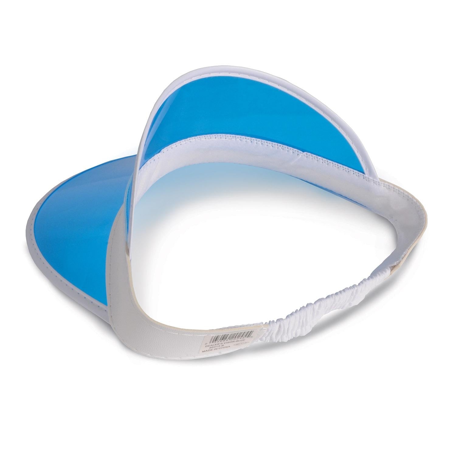 12 Pack Clear Blue Plastic Dealer's Visors - Casino Party Supplies for Poker Night, Blackjack Games & Themed Events