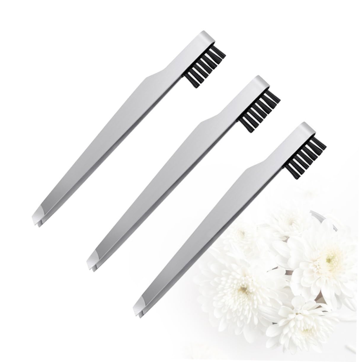 Stainless Steel Eyebrow Tweezers Set - 3pcs for Women, Precise & Portable - Perfect for Travel & Home Makeup
