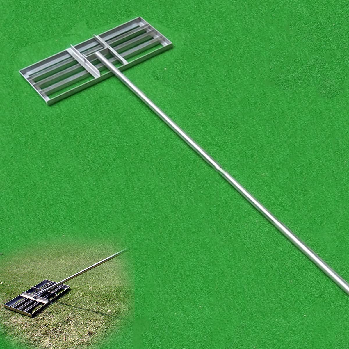 Premium Lawn Leveler & Grass Leveling Rake for Golf Courses, Gardens & Yards - Heavy Duty Ground Leveling Tool with Sand Spreader - Perfect for Golf Course Maintenance, Lawn Care & Landscape Finishing