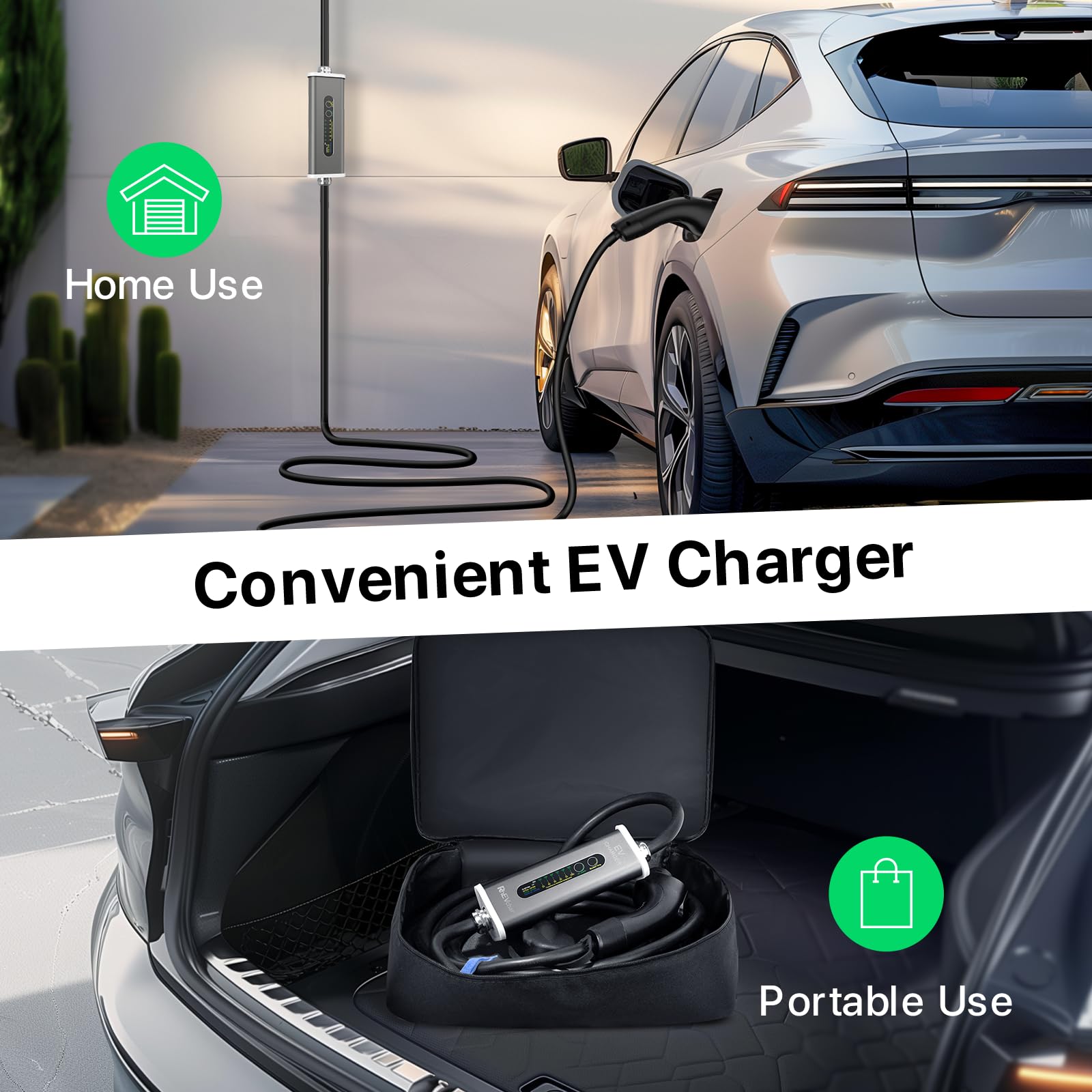 40A 9.6KW Level 2 EV Charger with 25Ft Cable & J1772 Connector - 14-50 Plug, Smart Charging Timer for All Electric Vehicles - Perfect for Home, Garage and Workplace Charging Stations