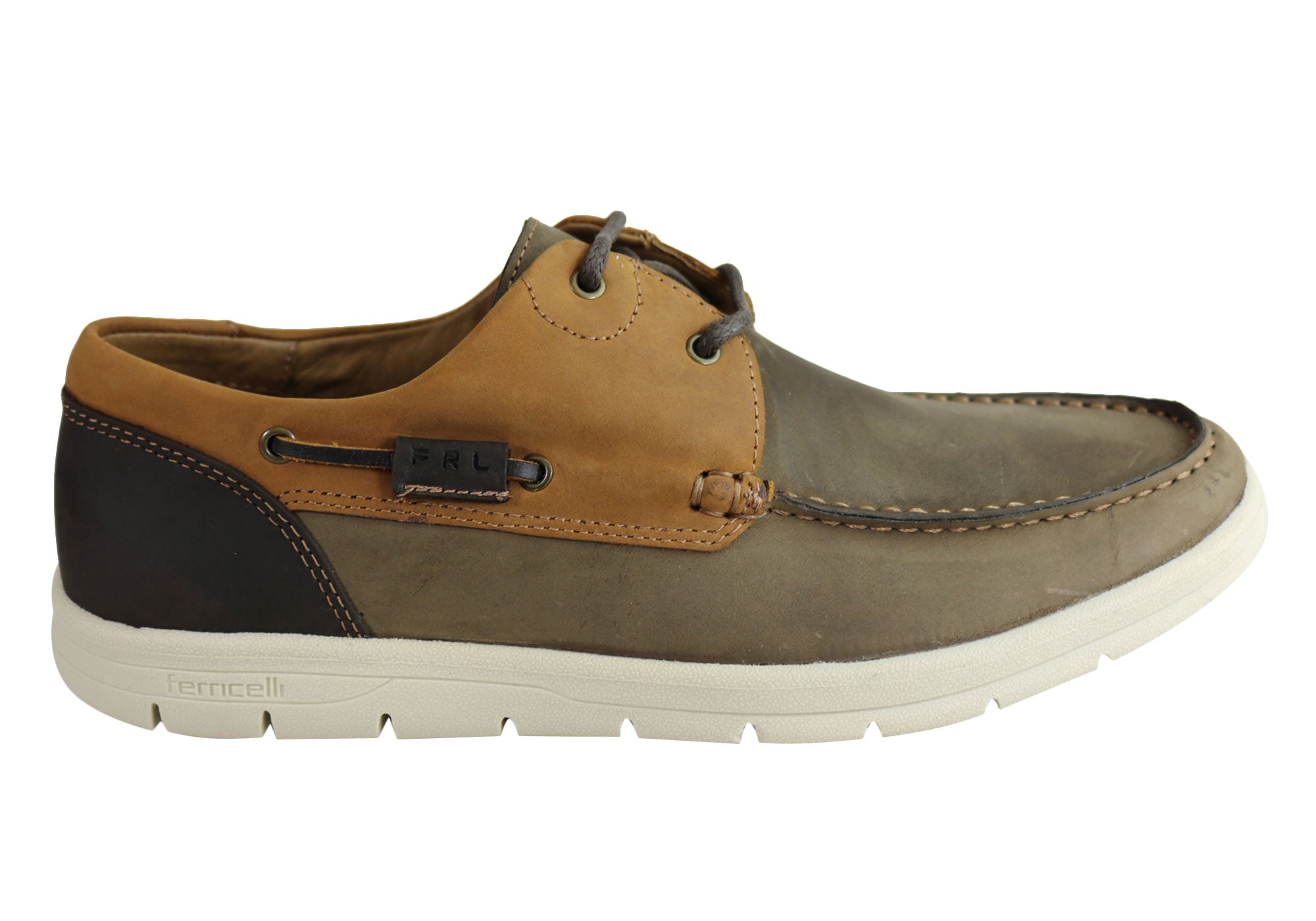 Ferricelli Men's Comfortable Cushioned Leather Lace-Up Casual Shoes - Perfect for Work, Walking & Everyday Wear