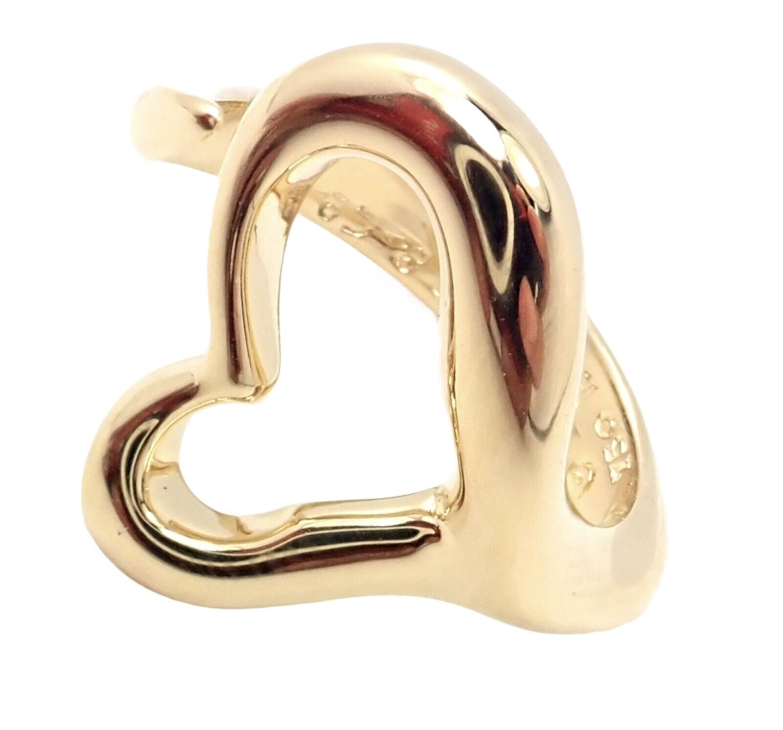 Tiffany & Co. 18k Yellow Gold Peretti Open Heart Ring Size 5 - Elegant Jewelry Gift for Women, Anniversary & Valentine's Day