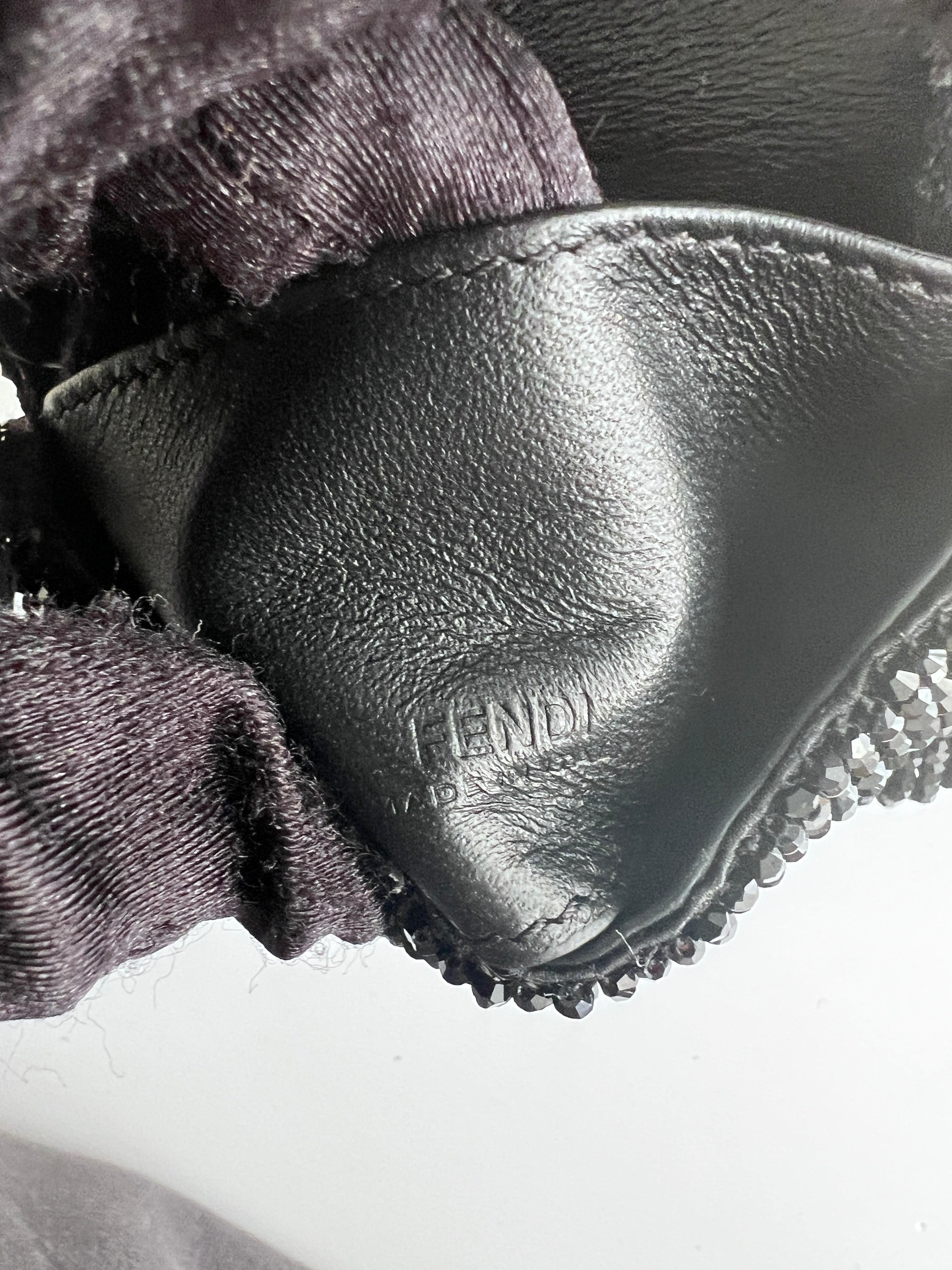 Fendi Black Beaded Nano Bag - Luxury Designer Crossbody Purse for Women | Perfect for Evening Parties, Date Nights & Special Occasions