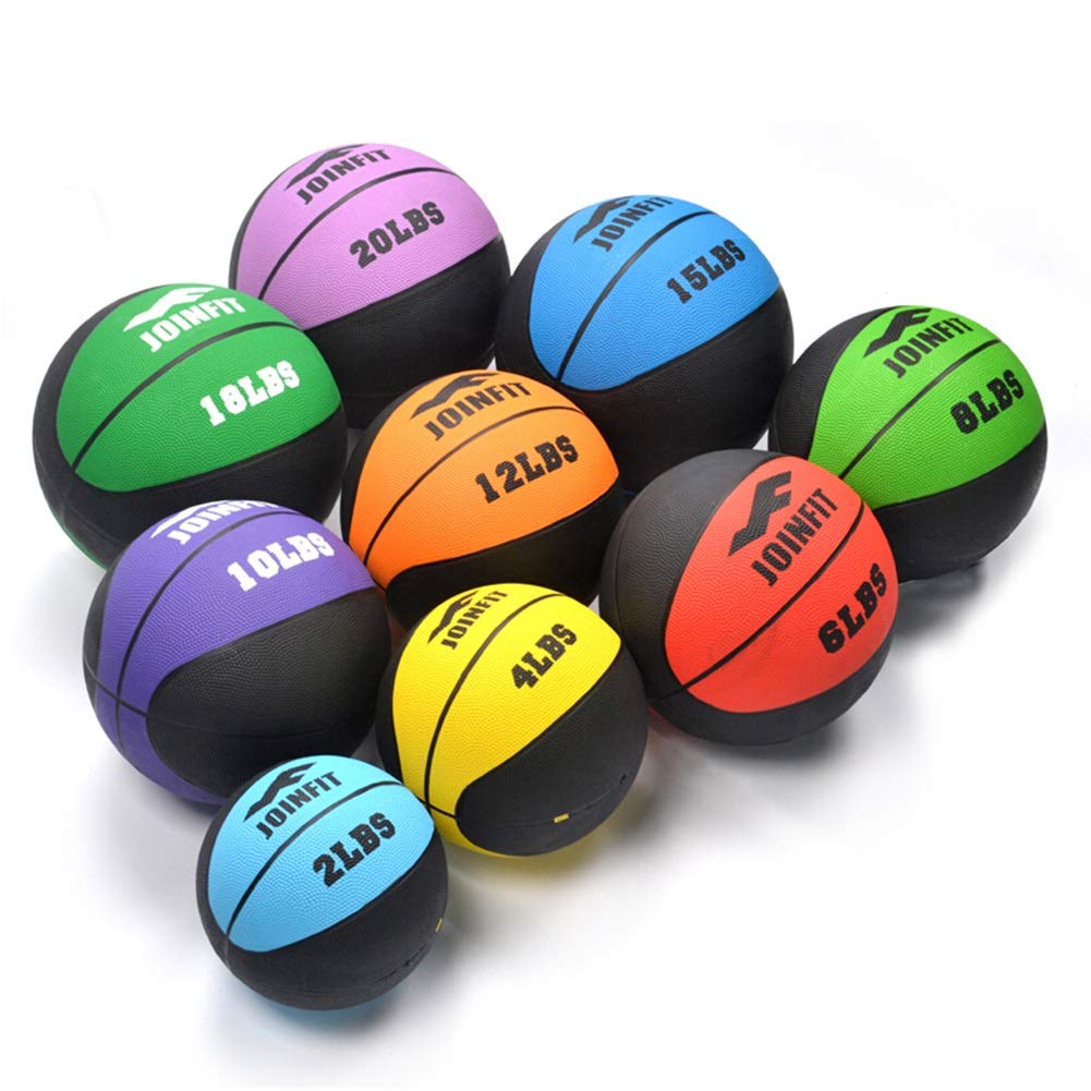 Premium Rubber Medicine Ball for Strength Training - 2lb to 20lb Weight Options - Ideal for Core Workouts, CrossFit, Yoga & Home Gym Exercises - WXYZ Fitness Abdominal & Waist Exercise Equipment