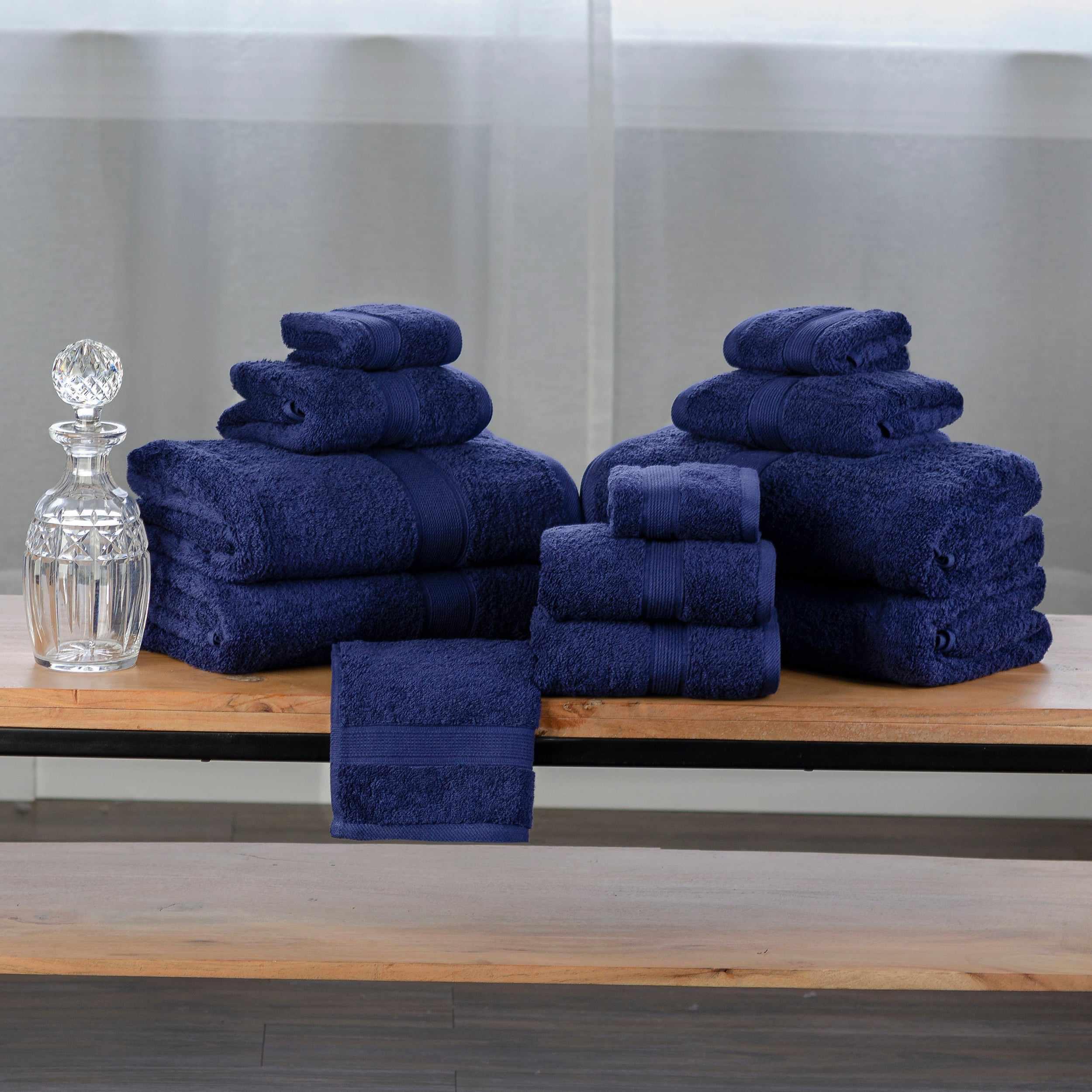 Premium Organic Cotton Plush Bath Towel Set - 12 Piece Soft & Absorbent Towels for Spa, Gym, Beach & Home Use