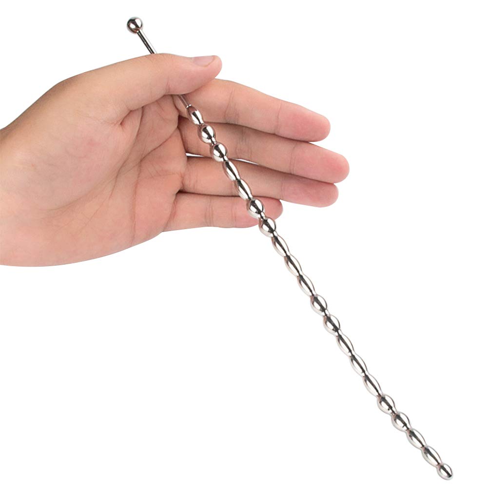Premium Stainless Steel Urethral Sounds Dilators with Multi-Bead Design - Curved Shaft Penis Plug for Male Enhancement & Stretching | Medical-Grade Adult Sex Toy for BDSM, Prostate Play & Urethral Training