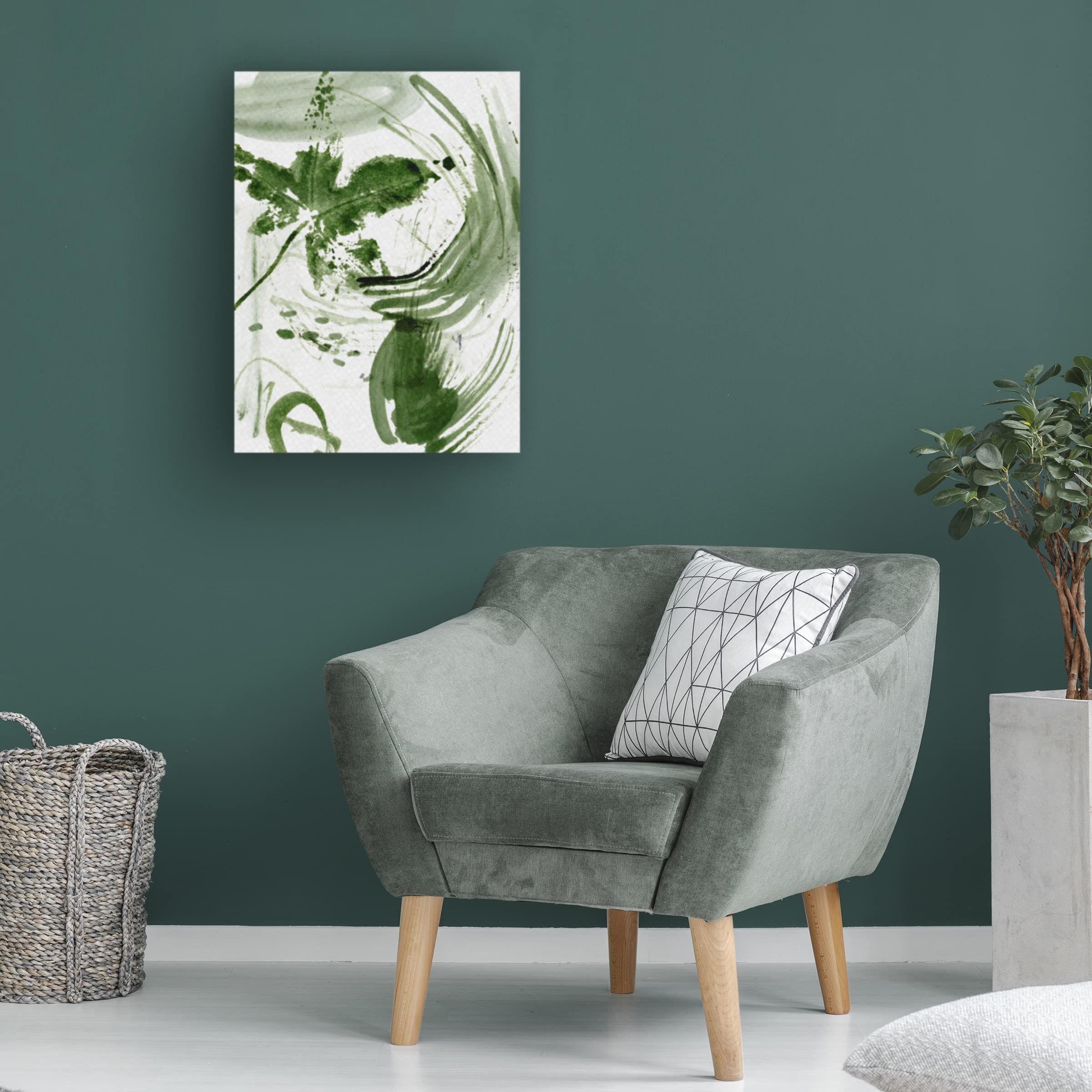 Trademark Fine Art 'Shades of Forest II' Canvas Wall Art by Melissa Wang - Nature Inspired Landscape Painting for Living Room, Bedroom & Office Decor