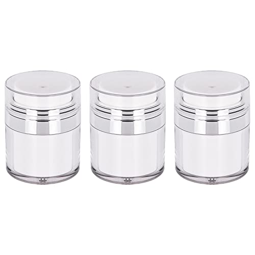 30ml Airless Pump Bottles (3-Pack) - Leak-Proof Travel Cosmetic Containers for Lotions & Creams | Portable Cream Jars with Vacuum Seal for Toiletries, Skincare & On-The-Go Use