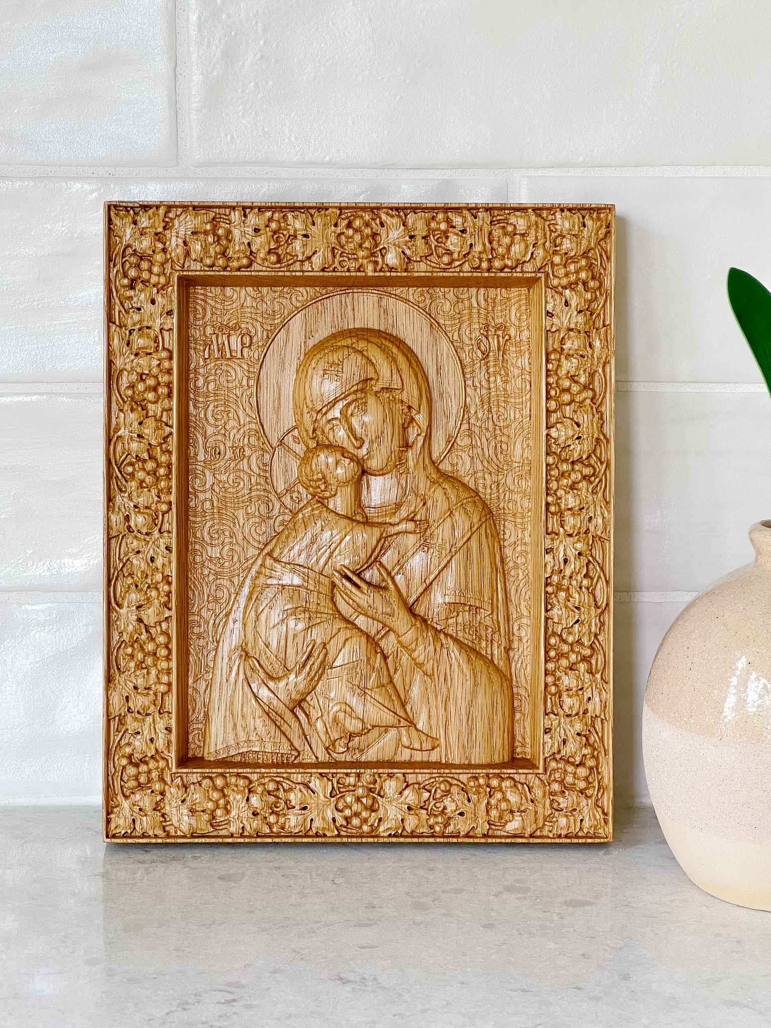 Our Lady of Tenderness Icon - Hand-Painted Orthodox Christian Religious Art - Perfect for Home Altar, Church Decor & Spiritual Gifts