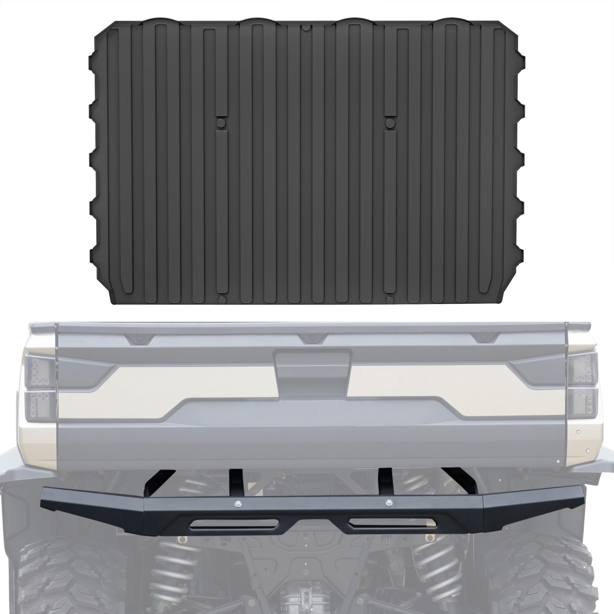 Premium Rear Bumper & Heavy-Duty Cargo Bed Mat Kit for Polaris Ranger XP 1000 Crew Diesel (2018-2021) | Durable Protection & Anti-Slip Surface | Perfect for Off-Roading, Hunting & Farm Work