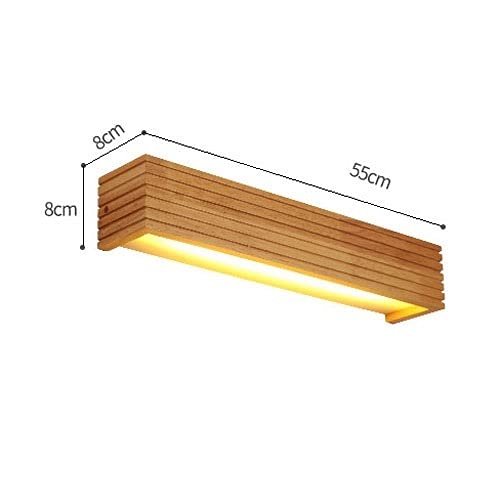 Nordic LED Wall Sconce with Wood & Acrylic Lampshade - Japanese Style Mirror Front Light for Bedroom, Living Room | Vanity Mirror Lighting, Headboard Lamp for Bedside & Dressing Area