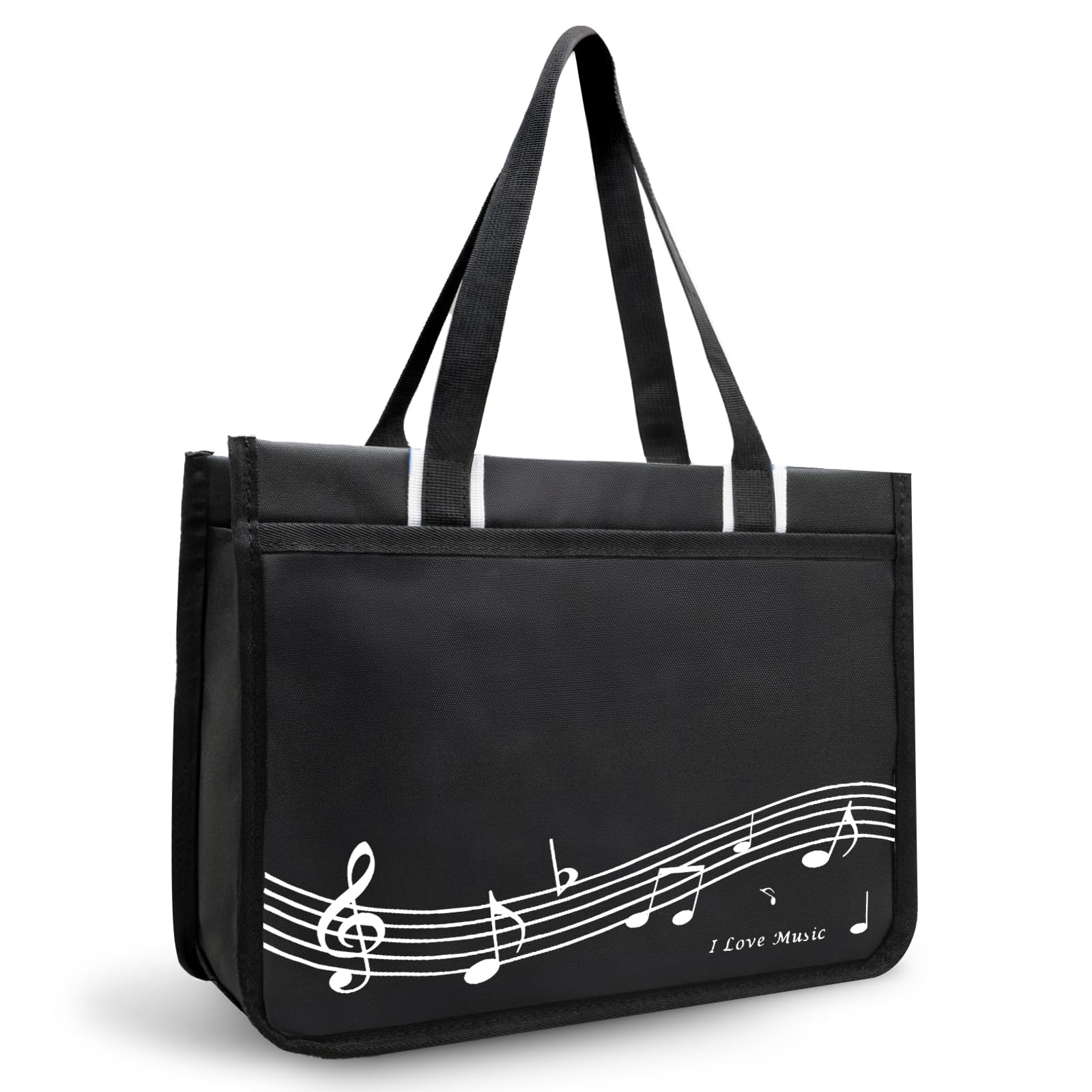 BestSounds Waterproof Zippered Piano Bag - Durable Music Book Tote for Piano Accessories, Perfect for Students, Kids & Women - Great Musician Gift (Black) - Ideal for Piano Lessons, Music School & Travel