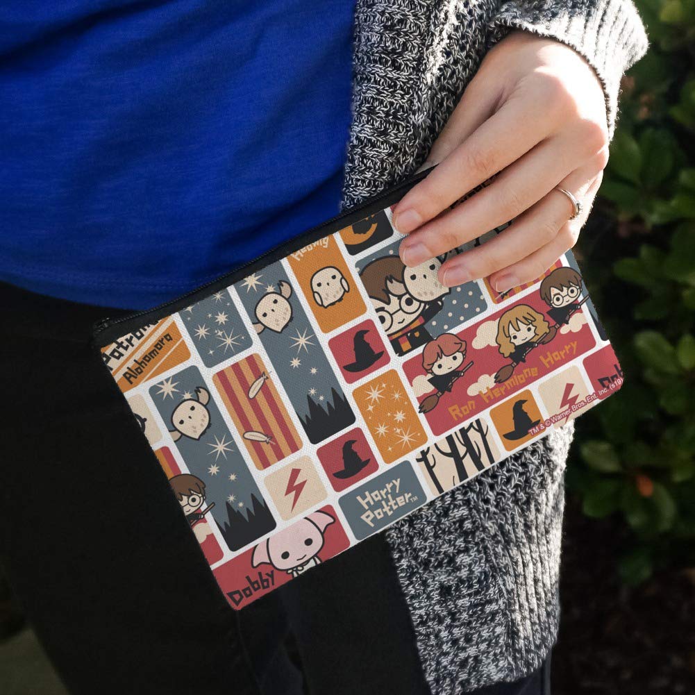 Harry Potter Chibi Cosmetic Bag - Cute Makeup Organizer Pouch for Travel & Daily Use | Official Graphics & More Collection