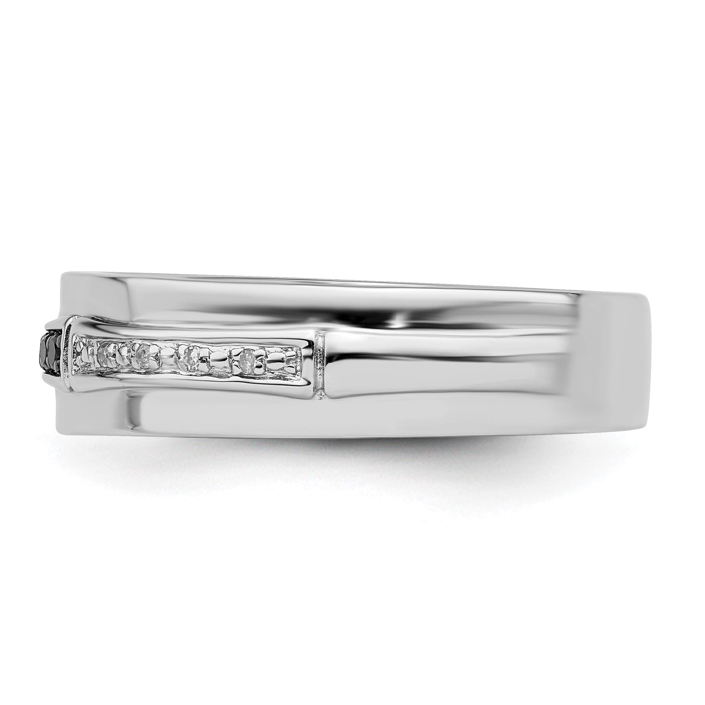 925 Sterling Silver Men's Ring with White & Black Diamonds | Elegant Wedding Band, Anniversary Gift for Him, Engagement Ring, Promise Ring | IceCarats