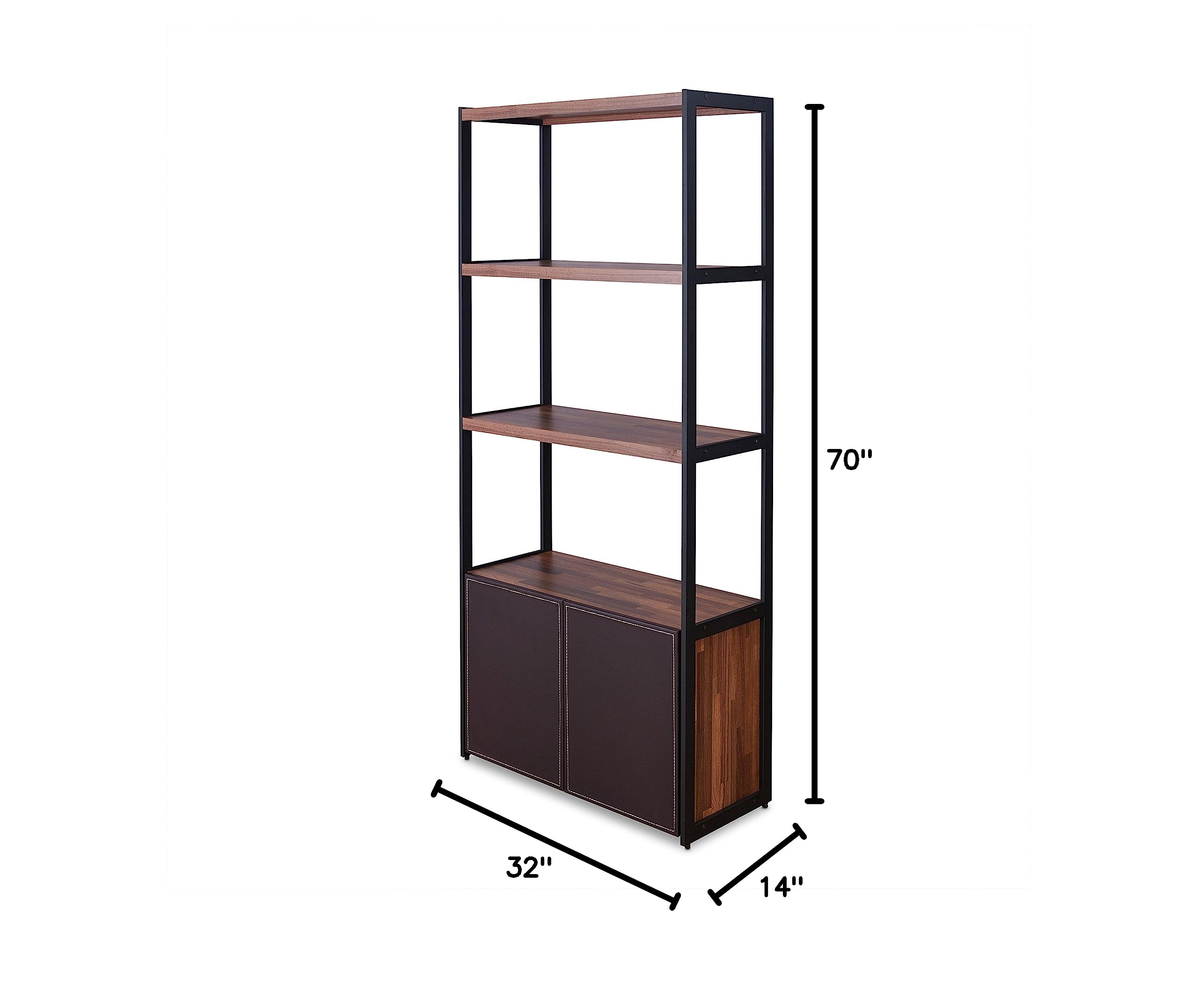 Acme Furniture 92442 Shay Bookcase - Modern 5-Shelf Wooden Bookcase for Home & Office Storage - Perfect for Living Room, Bedroom, or Study Organization