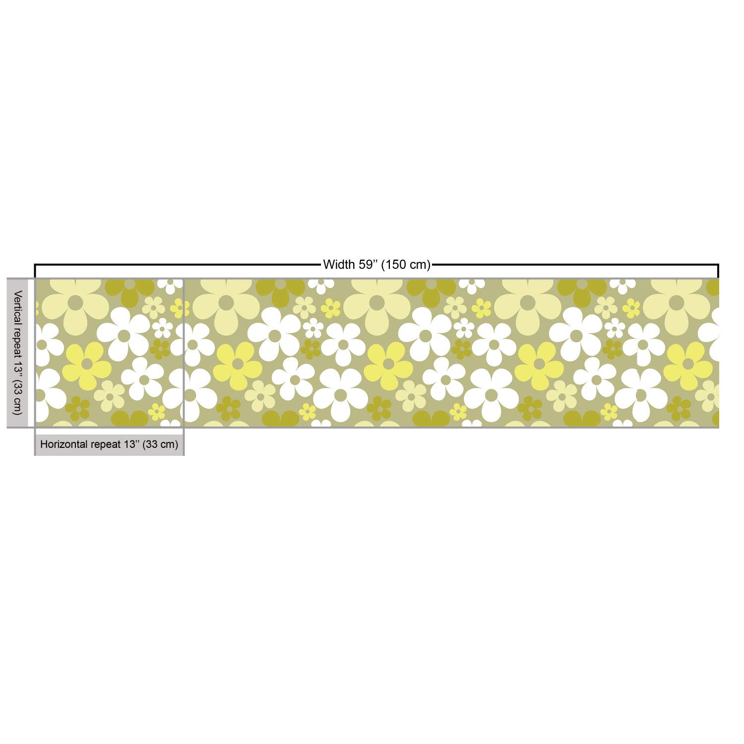 Ambesonne Floral Fabric - Grey Yellow Abstract Print, 3 Yards for Upholstery & Home Decor | Perfect for Curtains & Pillows