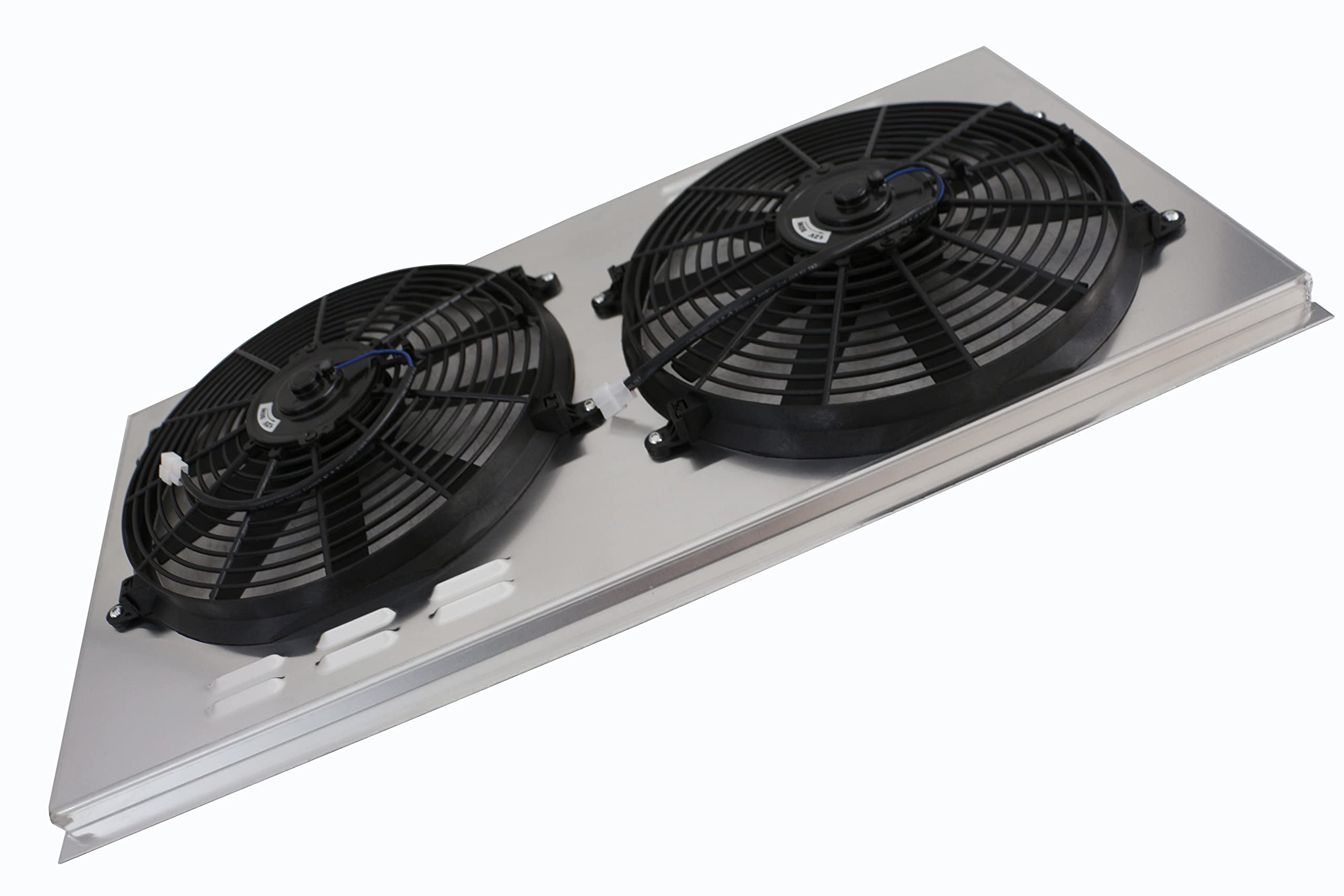 1988-2000 Chevy/GMC C/K Series Aluminum Shroud with 14'' Cooling Fans - Perfect for C1500, C2500, C3500, K1500, K2500 Models - Ideal for Truck Upgrades & Engine Cooling