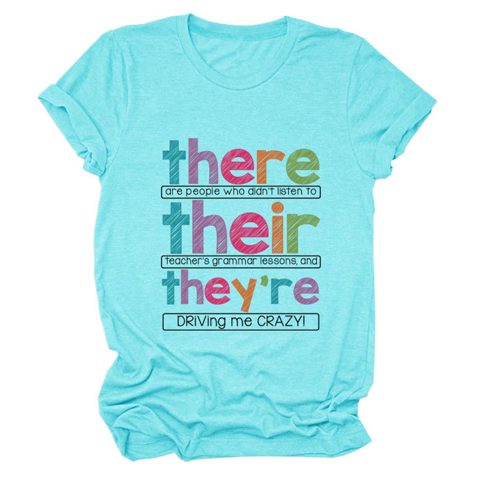 Funny English Grammar Teacher T-Shirt for Women - Cute Educator Gift Idea - Casual Short Sleeve Summer Crew Neck Top - Perfect for Teacher Appreciation Week, Classroom Wear & Back to School Outfits