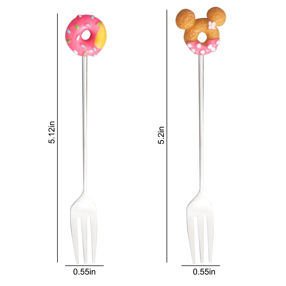 JOONOR 8-Piece Donut-Shaped Stainless Steel Forks for Desserts & Salads