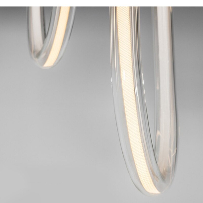 Soft Hose LED Ceiling Chandelier Light Fixture - Modern Crystal Pendant Lighting for Dining Room, Bedroom & Living Room - Elegant Home Decor & Ambient Lighting Solution