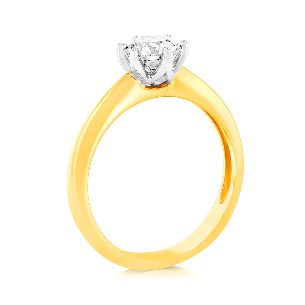 18ct 0.70 Carat Diamond Solitaire Engagement Ring with 6-Prong Knife Edge Setting - Perfect for Proposals, Anniversaries & Special Occasions