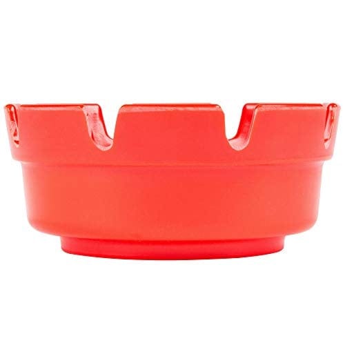 4-Piece Ashtray Set - 2 Black & 2 Red Premium Resin Ashtrays for Indoor/Outdoor Smoking - Perfect for Home, Office, Patio, and Cigar Lounges