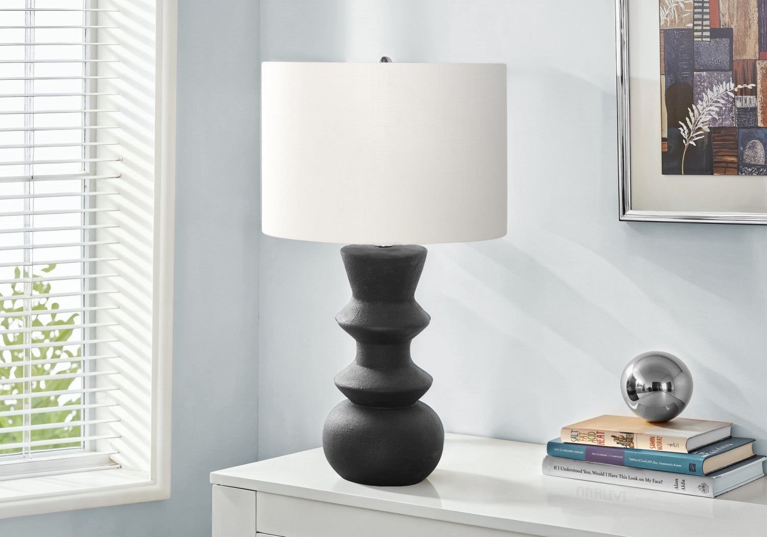 Modern Ashton Table Lamp - Black Finish for Bedroom, Living Room & Office - Stylish LED Desk Light for Home Decor