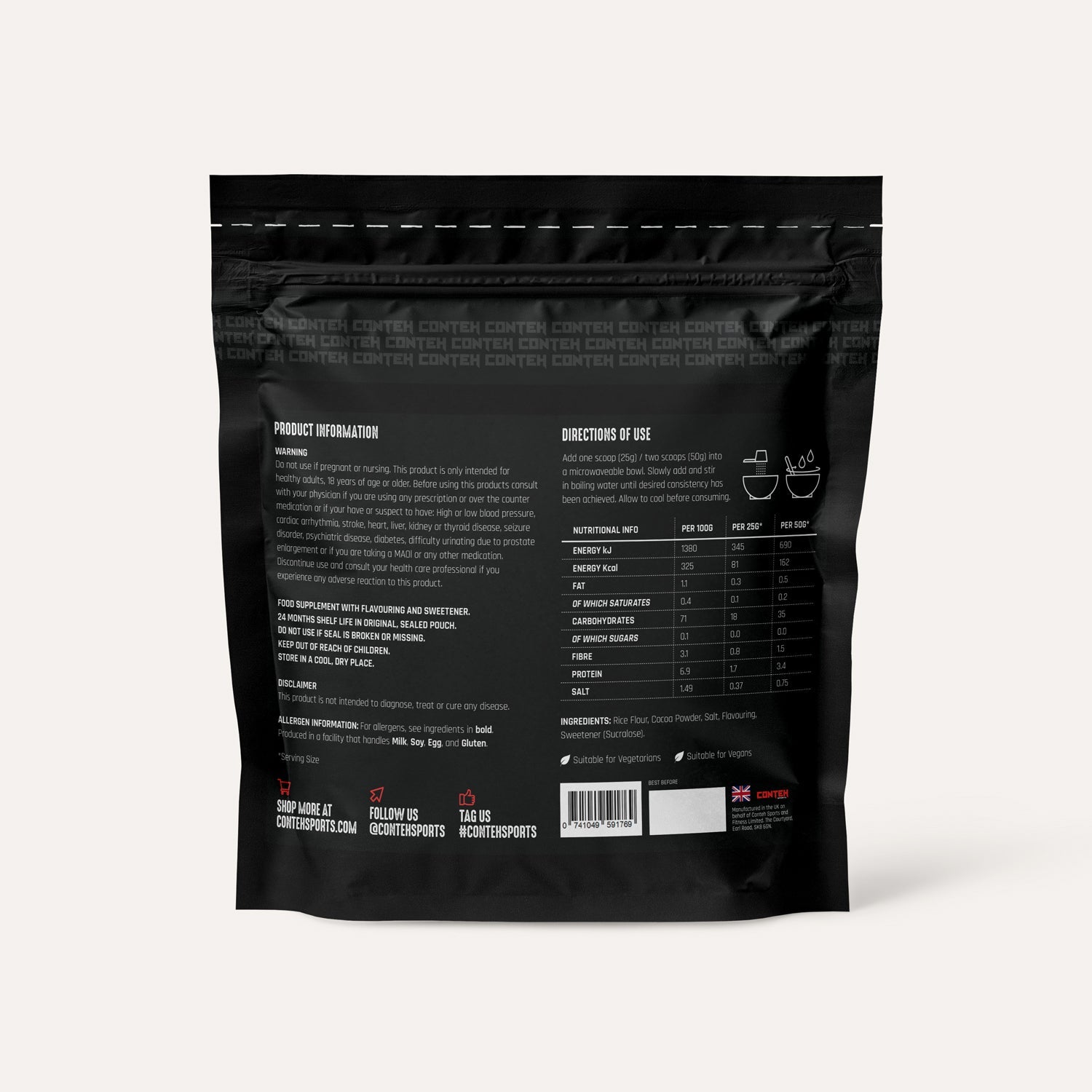 Conteh Sports Cream of Rice - 2kg (4.4 lbs) Gluten-Free Instant Rice Cereal for Athletes & Fitness - Perfect for Pre-Workout, Post-Workout & Breakfast