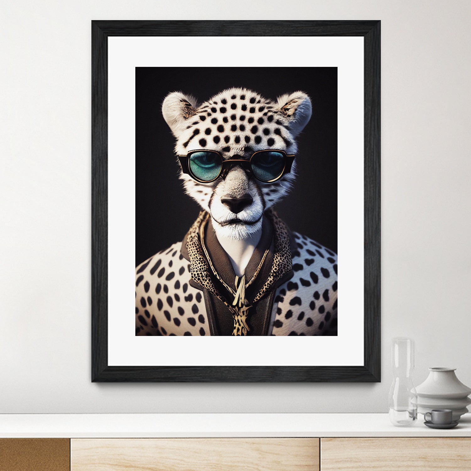 Cheetah Pop Art Nursery Animal Illustration - Vibrant Wildlife Wall Decor for Kids' Rooms & Playrooms
