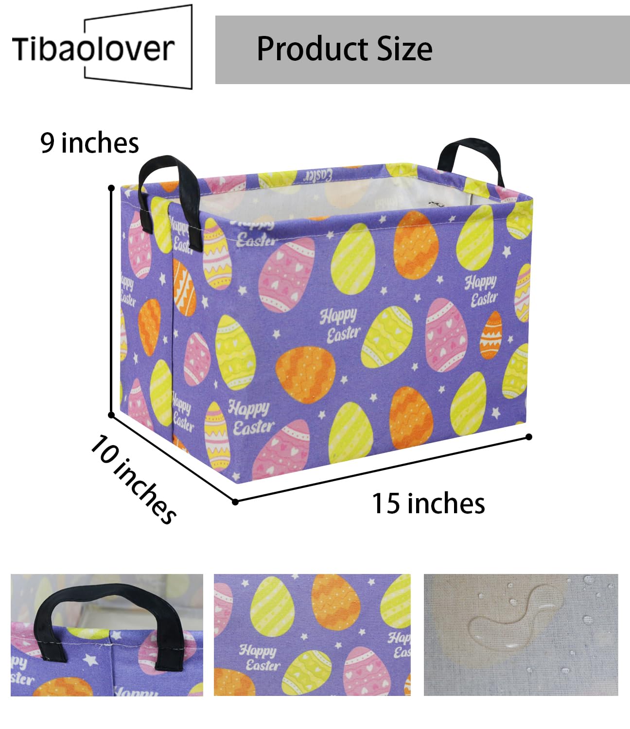 Purple Rectangular Easter Basket - Easter Egg Gift Basket, Baby Storage Bin, Kids Toy Organizer, Book Shelf Basket - Perfect for Easter Decor, Room Storage & Holiday Gifting