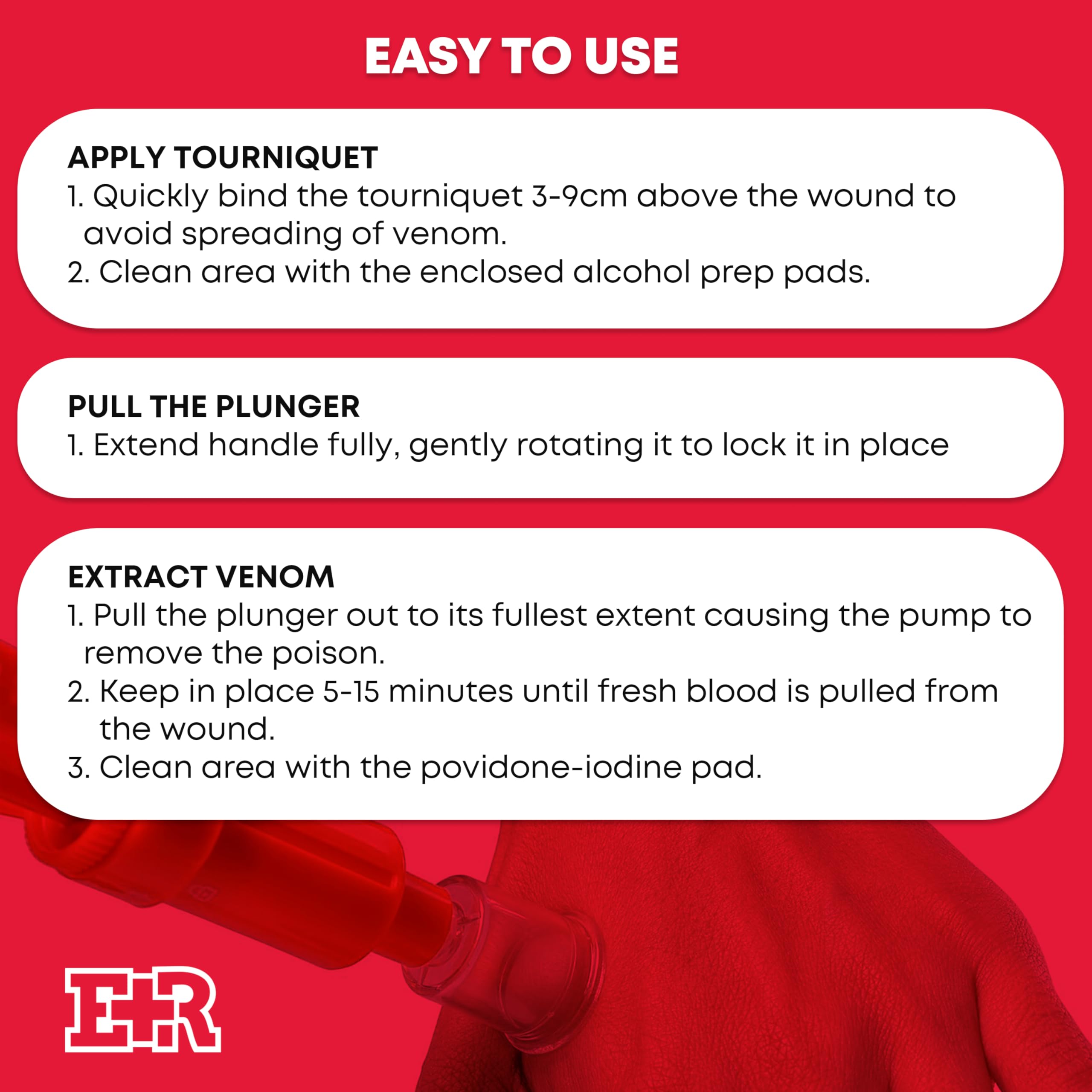 Snake Bite Kit - Emergency First Aid Venom Extractor Suction Pump, Latex-Free - Perfect for Hiking, Camping & Outdoor Adventures