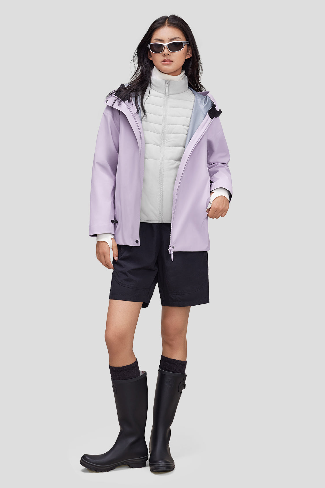 Women's 3-in-1 Waterproof Windproof Fleece Lined Interchangeable Jacket - Outdoor Hiking, Skiing & Winter Travel Coat